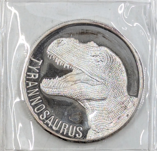 1 oz Silver Round - Tyrannosaurus .999 Fine