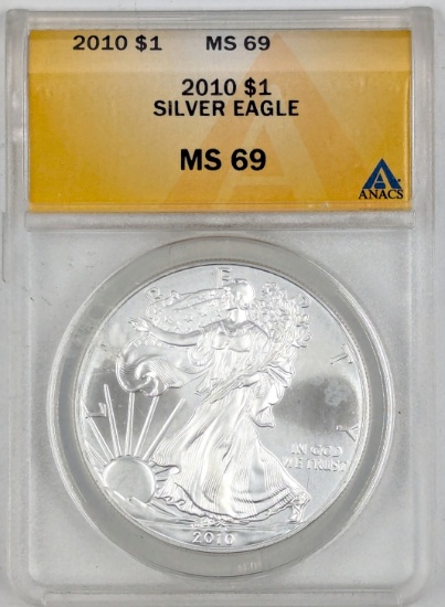 2010 Anacs MS-69 American Silver Eagle