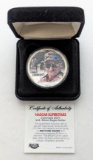 Nascar Earnhardt Colorized 2001 American Silver Eagle in Original box and Hard Case w/COA