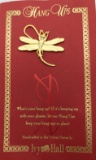 Gold Tone Dragon Fly Glasses Pin Clip - New
