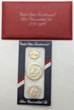 US Mint Bicentennial Silver 3-Coin Uncirculated Set
