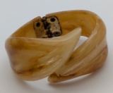 Vintage Butterscotch Bypass Bangle Bracelet - Lucite ?