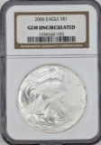2006 NGC Gem Uncirculated American Silver Eagle