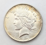 1923-D Silver Peace Dollar- Light Toning
