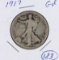 1917 Silver Walking Liberty Half Dollar