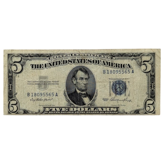 1953 $5 Note - Silver Certificate