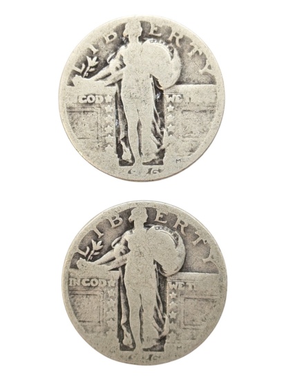 Lot of 2 Silver Standing Liberty Quarter - 1926(2)