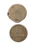 Lot of 2 Flying Cents - 1858, No Date