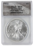 ANACS 2020 MS70 American Silver Eagle Dollar - First Strike