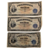 Lot of 3 Phillippines One Peso