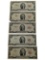 Lot of 5 $2 Notes - Red Seals - 1953 and 1963
