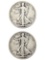 Lot of 2 Silver Walking Liberty Half Dollars - 1935, 1936