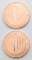 Lot of 2 - 1 Ounce (each) Fine .999 Copper Rounds - Schloss Guldengossa