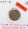 ERROR 1957-D Lincoln Wheat Cent - Filled 