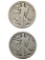 FEATURE Lot of 2,  1917-S Walking Liberty Halves - Mint mark Vatiations front and back! KEY DATE