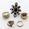 Lot of 5 Costume Ladies Ring
