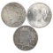 Lot of 3 Silver Peace Dollars - 1922, 1923, 1935