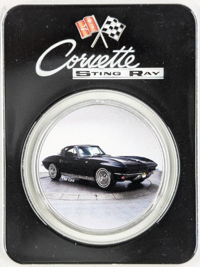 1 Ounce Fine .999 Silver Round - Corvette String Ray