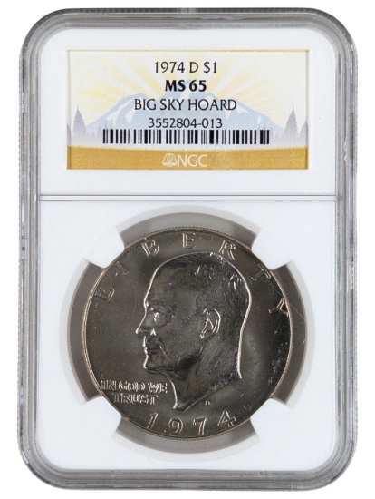 NGC 1974-D MS65 Eisenhower " Ike" Dollar - Big Sky Hoard