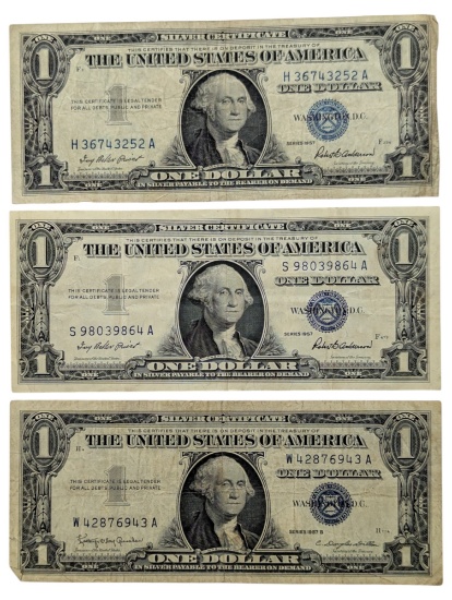 Lot of 3 - 1957 $1 Note - Silver Certificate