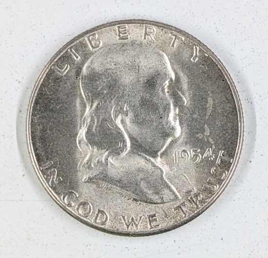 1954 XF/AU Franklin Silver Half Dollar