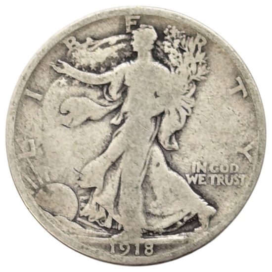 1918-S Silver Walking Liberty Half Dollar - KEY DATE