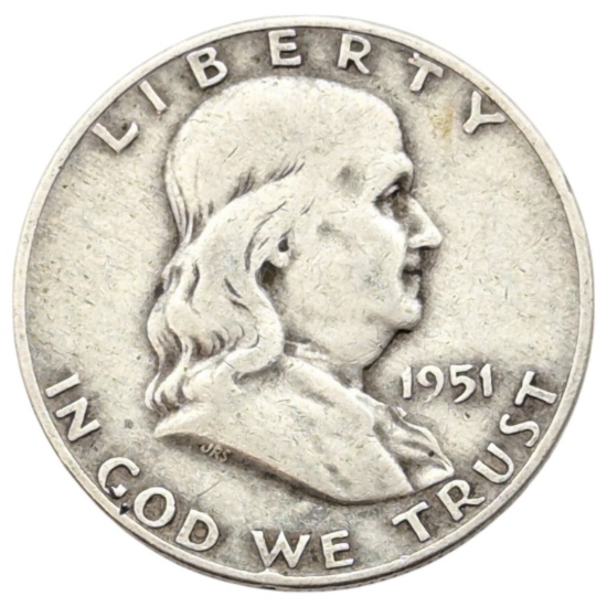 1951-D Silver Franklin Half Dollar