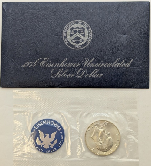 1974 Eisenhower " Ike" Uncirculated Silver Dollar