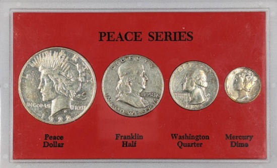 Silver Peace Series w/ Peace, Franklin Half, Washington Quarter, Mercury Dime