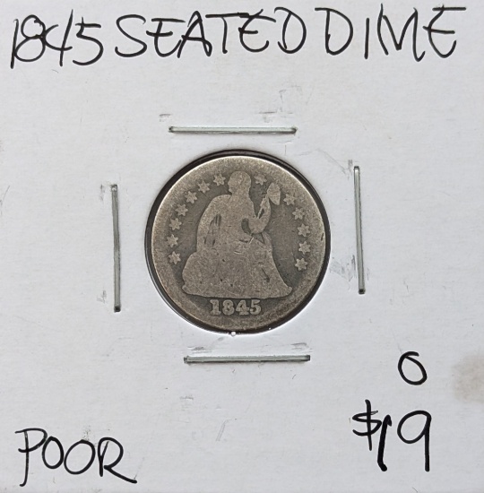 1845 Silver Seated Liberty Dime