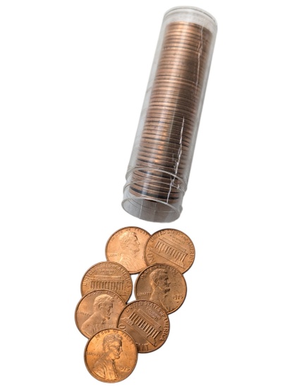 Tube of 50 - 1975-D Lincoln Cents - BU