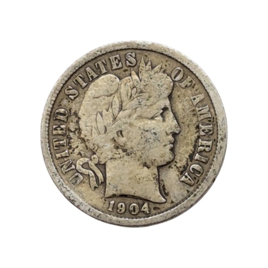 1904 Silver Barber Dime