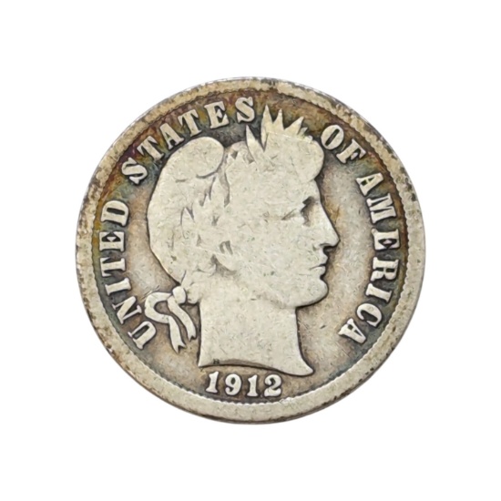 1912 Silver Barber Dime