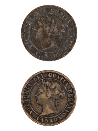 Lot of 2 Canada Cent - 1859, 1888