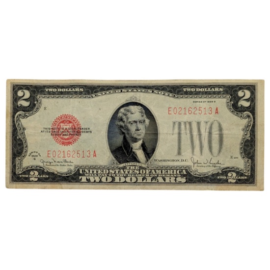1928-G $2 Note - Red Seal