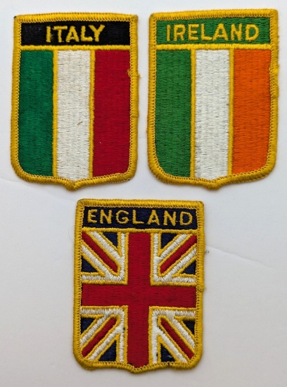 Lot of 3 Patches - Italy, Ireland, England