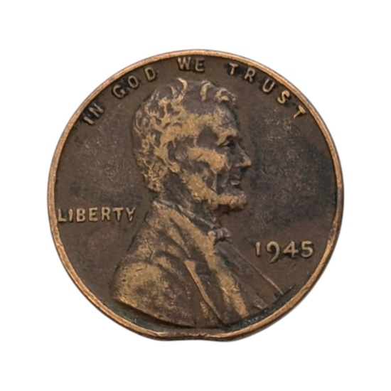 ERROR 1945 Lincoln Wheat Cent- Clipped