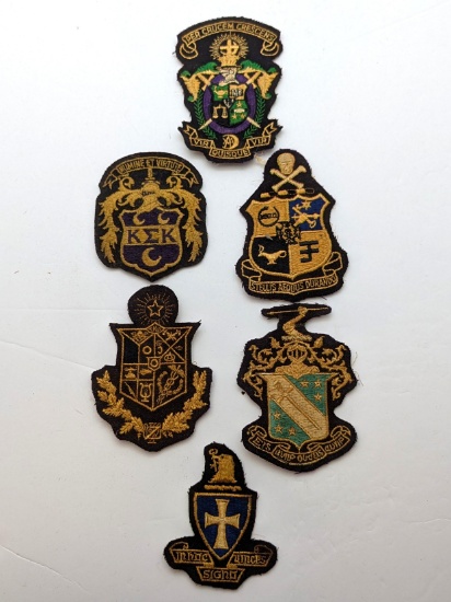 Lot of 6 Vintage Men's Fraternity Patches