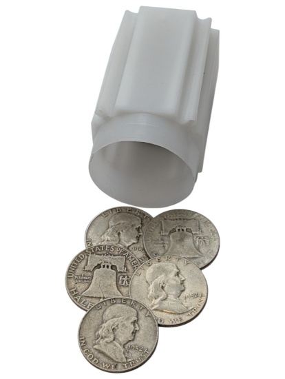 Tube of 20, 1952-D Silver Franklin Half Dollars