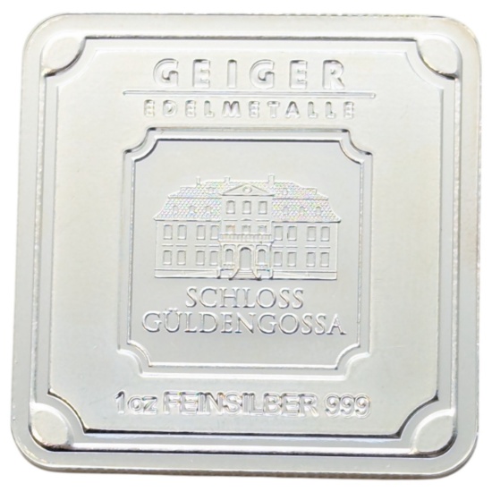 1 Ounce Fine .999 Silver Bar - Geiger