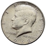 1968-D Silver John F Kennedy Half Dollar