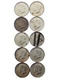 Lot of 10 Silver 1964 John F Kennedy Half Dollars