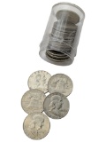 Tube of 20 Silver 1963-D Franklin Half Dollars