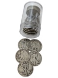 Tube of 20 Silver 1944 Walking Liberty Half Dollars