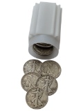 Tube of 20 Silver 1942 Walking Liberty Half Dollars