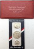 US Mint Bicentennial 3-Coin Silver Uncirculated Set