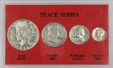 Silver Peace Series w/ Peace, Franklin Half, Washington Quarter, Mercury Dime