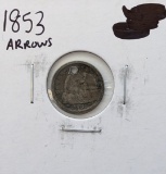 1853 Silver Seated Liberty Half Dime w/ Arrows
