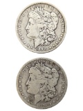 Lot of 2 Morgan Silver Dollars - 1890-O, 1891-O