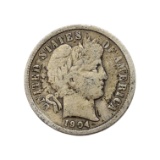 1904 Silver Barber Dime